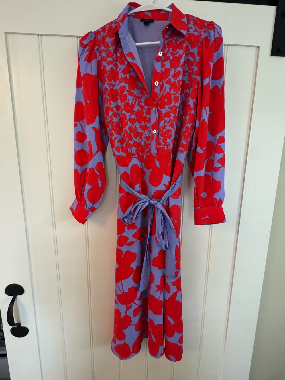 NWOT Ann Taylor Red and Lavender Floral Dress